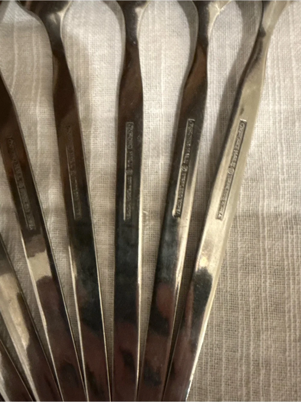 Vintage Oxford Hall Palo Alto Stainless Teaspoons - Set of 11 Iced Tea Spoons